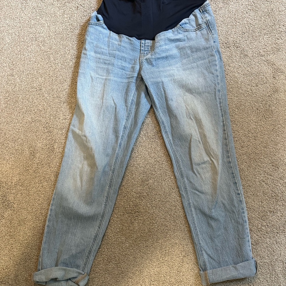Old Navy Women's Maternity Light Blue Boyfriend Jeans